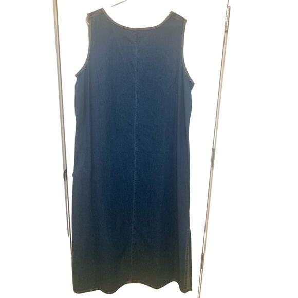 PNINA Denim Y2K Artsy Boho  Maxi Dress 2X Blue Pullover Jumper Sleeveless Womens - Picture 2 of 8